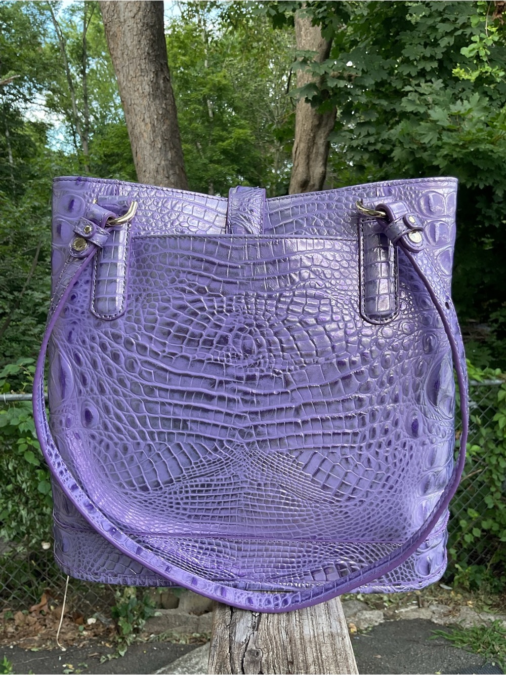 Brahmin Fiora SAMPLE Sheer Lavender Genuine Leather Shoulder Bag NWT - Picture 10 of 17